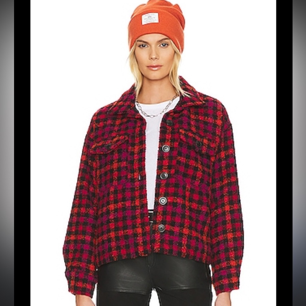 Sanctuary Plaid Shacket Jacket | Red & Black